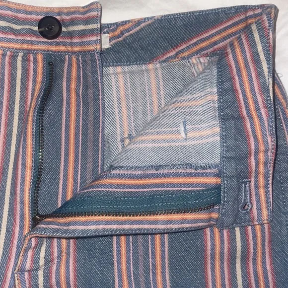 MADEWELL Emmett Shorts in Rainbow Stripe Size 24 soft denim High waisted. - Picture 8 of 15